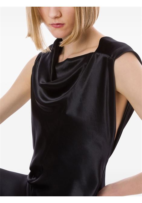 Abito lungo in raso in nero Alberta ferretti - donna ALBERTA FERRETTI | 040166270555